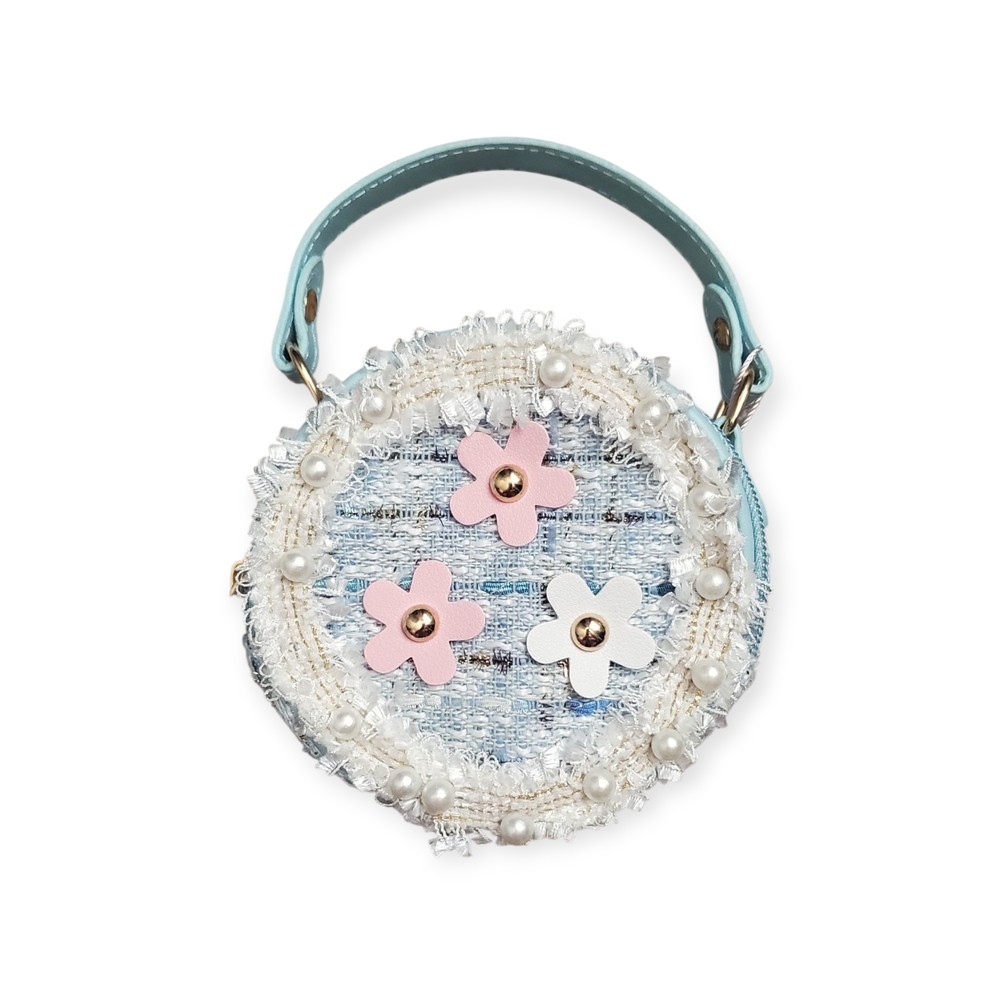 Chic Floral Mini Bag with Pearl Details